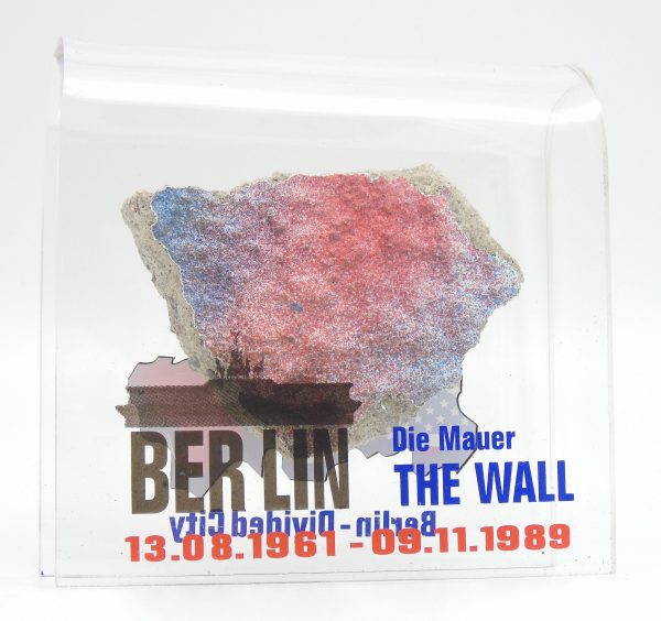 Original Piece of the Berlin Wall - Authentic Souvenir from the Real Wall in Germany Mounted in Acrylic Display (Large (4"X4"), Divided City)…