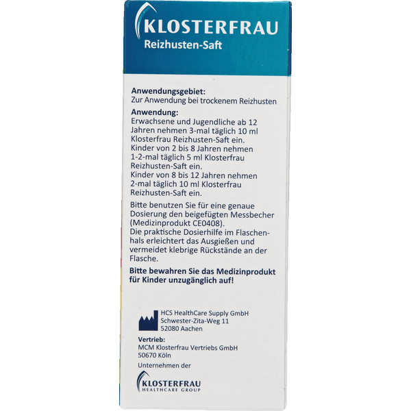 Klosterfrau  Cough syrup 128 g alcohol & sugarfree